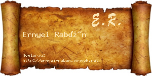 Ernyei Rabán névjegykártya